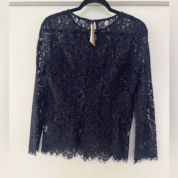 J. Crew Navy Lace Blouse- 4 - Picture 3 of 4